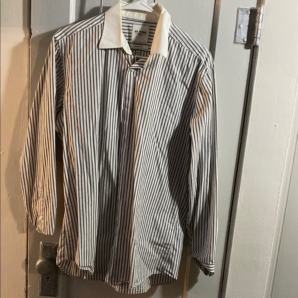Ben Sherman Black and White Casual Button Down Shirt
